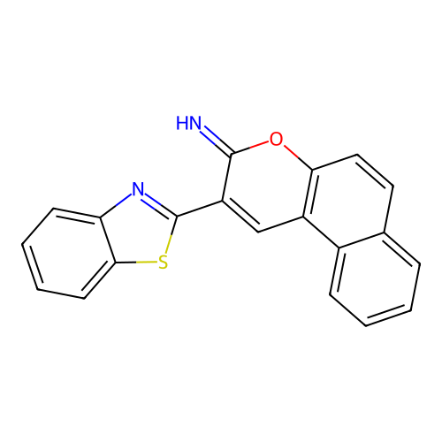 2-Benzothiazol-2-ylbenzo[f]chromen-3-imine structure
