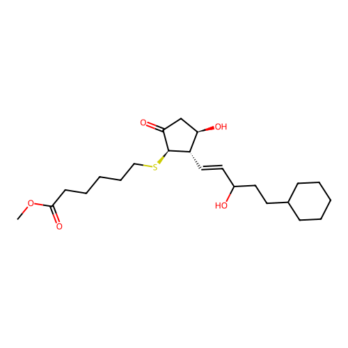 20-dimethyl-7-thiaprostaglandin E1 methyl ester structure