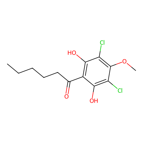1-(3,5-Dichloro-2,6-dihydroxy-4-methoxyphenyl)-1-hexanone structure