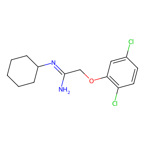 N-cyclohexyl-2-(2,5-dichlorophenoxy)ethanimidamide structure