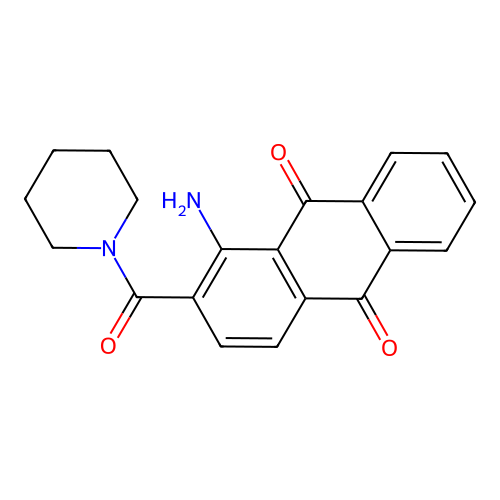 1-Amino-2-(piperidine-1-carbonyl)anthracene-9,10-dione structure