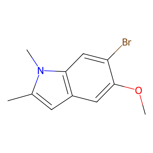 6-bromo-5-methoxy-1,2-dimethyl-1H-indole structure
