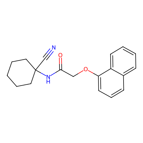 N-(1-cyanocyclohexyl)-2-(naphthalen-1-yloxy)acetamide structure