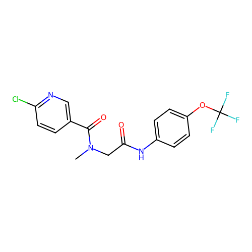 2-[1-(6-chloropyridin-3-yl)-N-methylformamido]-N-[4-(trifluoromethoxy)phenyl]acetamide structure