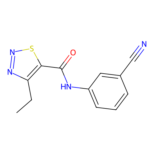 N-(3-cyanophenyl)-4-ethyl-1,2,3-thiadiazole-5-carboxamide structure