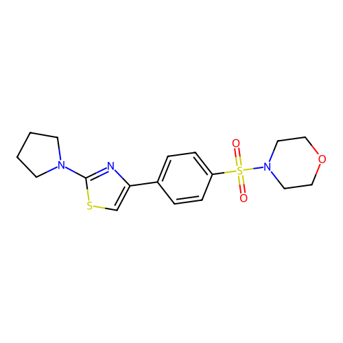 4-{4-[2-(Pyrrolidin-1-yl)-1,3-thiazol-4-yl]benzenesulfonyl}morpholine structure
