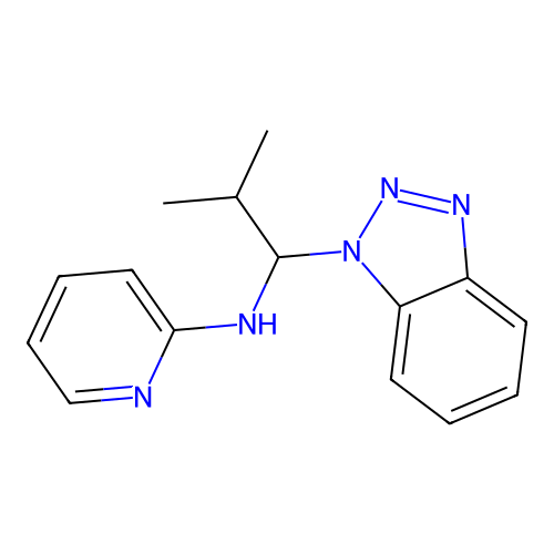 N-[1-(benzotriazol-1-yl)-2-methylpropyl]pyridin-2-amine structure