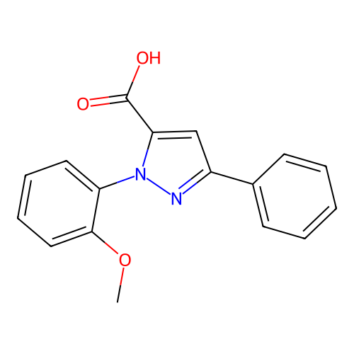 1-(2-Methoxyphenyl)-3-phenyl-1H-pyrazole-5-carboxylic acid structure