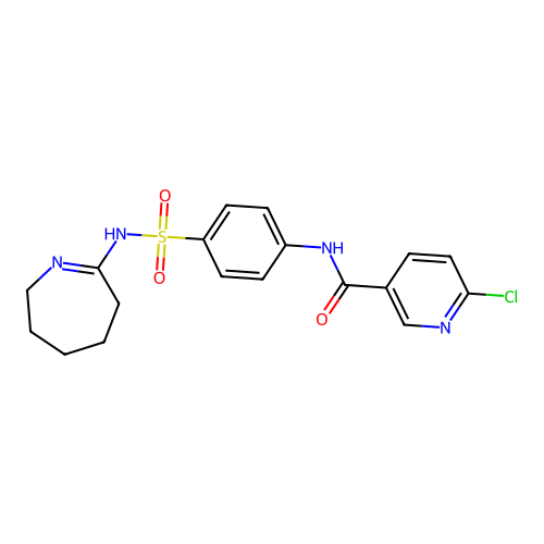 N-{4-[(azepan-2-ylidene)sulfamoyl]phenyl}-6-chloropyridine-3-carboxamide structure