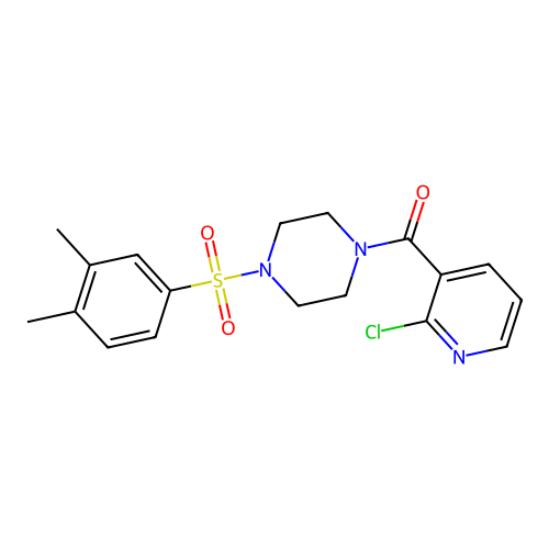 (2-Chloropyridin-3-yl)-[4-(3,4-dimethylphenyl)sulfonylpiperazin-1-yl]methanone structure