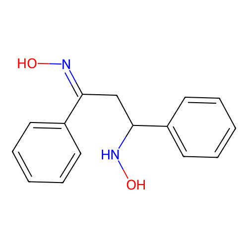 3-(Hydroxyimino)-1,3-diphenylpropylhydroxylamine structure