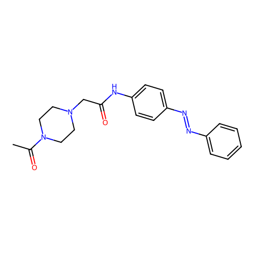 1-Piperazineacetamide, 4-acetyl-N-[4-(2-phenyldiazenyl)phenyl]- structure