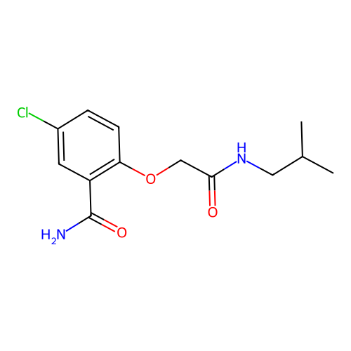 5-Chloro-2-[2-[(2-methylpropyl)amino]-2-oxoethoxy]benzamide structure
