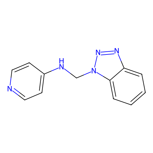 N-(1H-1,2,3-benzotriazol-1-ylmethyl)-N-(4-pyridinyl)amine structure
