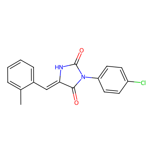 2,4-Imidazolidinedione, 3-(4-chlorophenyl)-5-(2-methylphenylmethylene)- structure