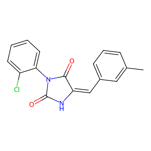 2,4-Imidazolidinedione, 3-(2-chlorophenyl)-5-(3-methylphenylmethylene)- structure