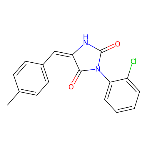 2,4-Imidazolidinedione, 3-(2-chlorophenyl)-5-(4-methylphenylmethylene)- structure