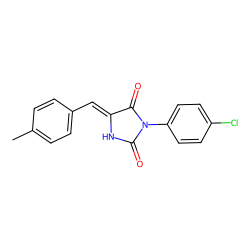 2,4-Imidazolidinedione, 3-(4-chlorophenyl)-5-(4-methylphenylmethylene)- structure