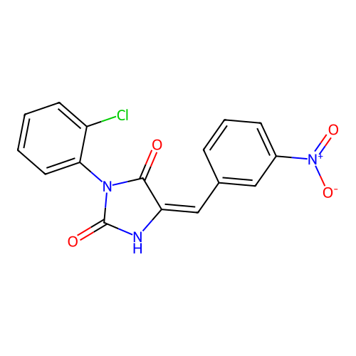 2,4-Imidazolidinedione, 3-(2-chlorophenyl)-5-(3-nitrophenylmethylene)- structure
