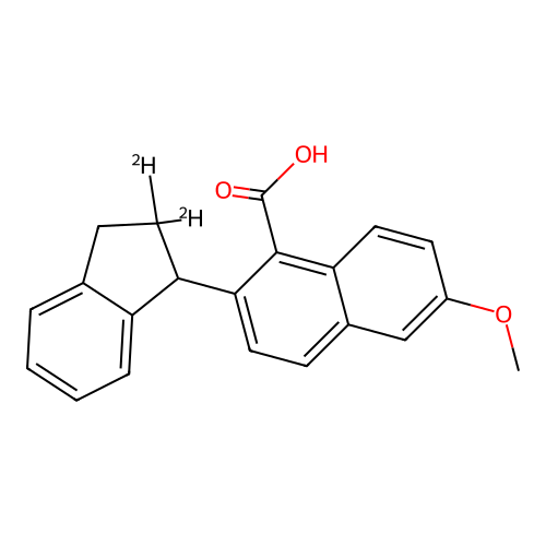 1-Naphthalenecarboxylic acid, 2-(2,3-dihydro-2-d-1H-inden-1-yl-2-d)-6-methoxy- structure