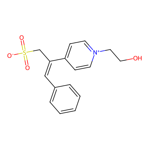 2-[1-(2-Hydroxyethyl)pyridinium-4-yl]-3-phenylprop-2-ene-1-sulfonate structure