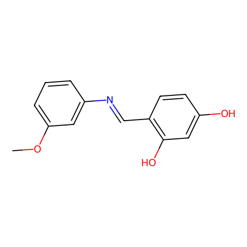 4-[(E)-[(3-Methoxyphenyl)imino]methyl]benzene-1,3-diol structure