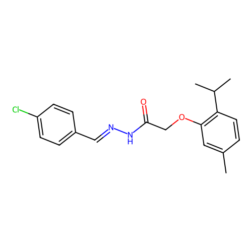 N'-(4-Chlorobenzylidene)-2-(2-isopropyl-5-methylphenoxy)acetohydrazide structure