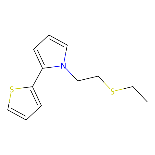 1-Ethylthio-2-(2-(2-thienyl)pyrrolyl)ethane structure