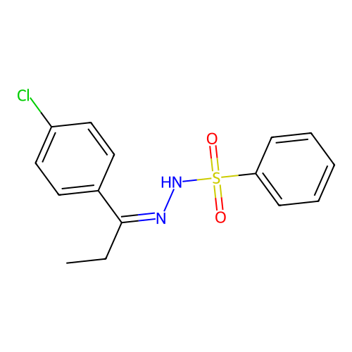 N-[1-(4-chlorophenyl)propylideneamino]benzenesulfonamide structure