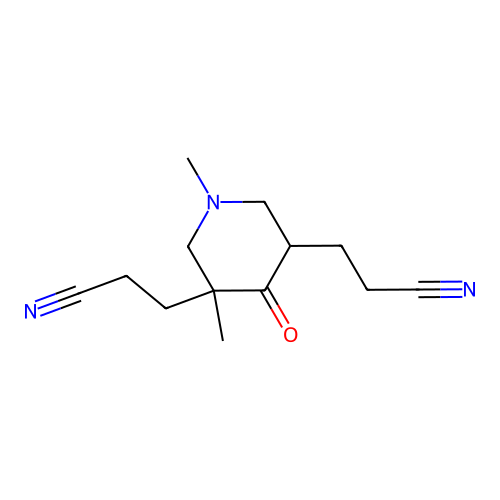 1,3-Dimethyl-3,5-di(cyanoethyl)piperidone-4 structure