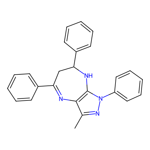 3-Methyl-1,5,7-triphenyl-1,6,7,8-tetrahydropyrazolo[3,4-b][1,4]diazepine structure