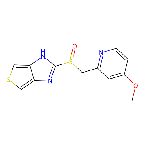 2-[(4-methoxypyridin-2-yl)methylsulfinyl]-1H-thieno[3,4-d]imidazole structure