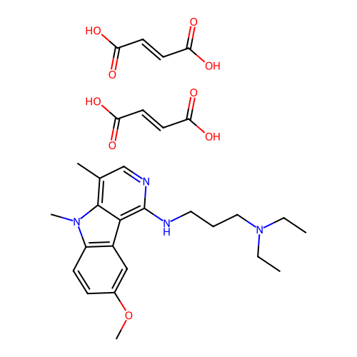 1-(3-Diethylaminopropyl)amino-4,5-dimethyl-8-methoxy-5H-pyrido(4,3-b)indole dimaleate structure