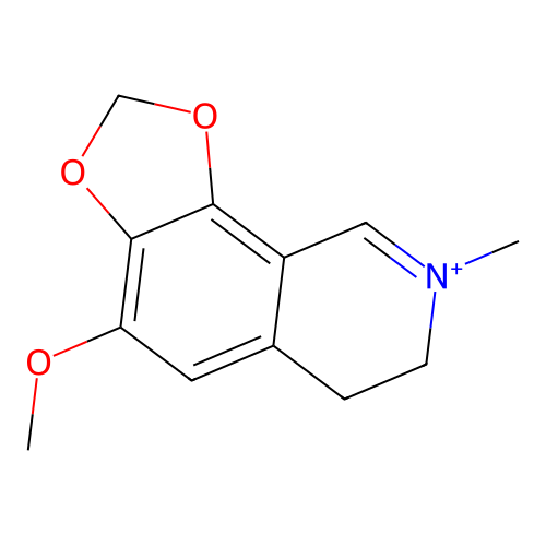 6,7-Dihydro-4-methoxy-8-methyl-1,3-dioxolo[4,5-h]isoquinolinium structure