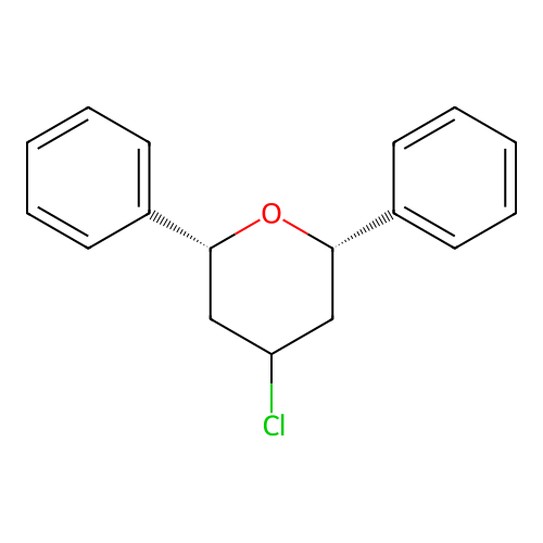 (2R,6S)-4-chloro-2,6-diphenyloxane structure