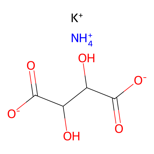 Ammonium potassium tartrate structure