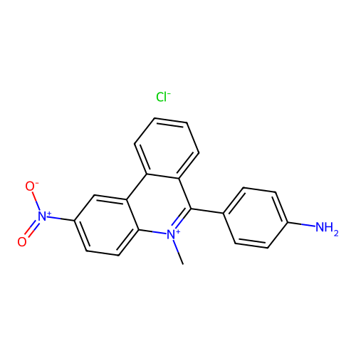 Phenanthridinium, 6-(p-aminophenyl)-5-methyl-2-nitro-, chloride structure