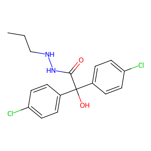 2,2-bis(4-chlorophenyl)-2-hydroxy-N'-propylacetohydrazide structure