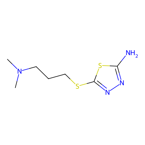 5-(3-Dimethylamino-propylsulfanyl)-[1,3,4]thiadiazol-2-ylamine structure