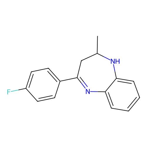 1H-1,5-Benzodiazepine, 4-(4-fluorophenyl)-2,3-dihydro-2-methyl- structure