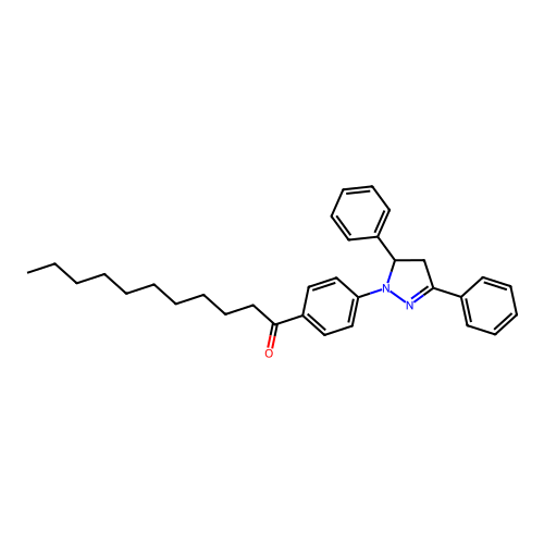 1-(4-(3,5-diphenyl-4,5-dihydro-1H-pyrazol-1-yl)phenyl)undecan-1-one structure