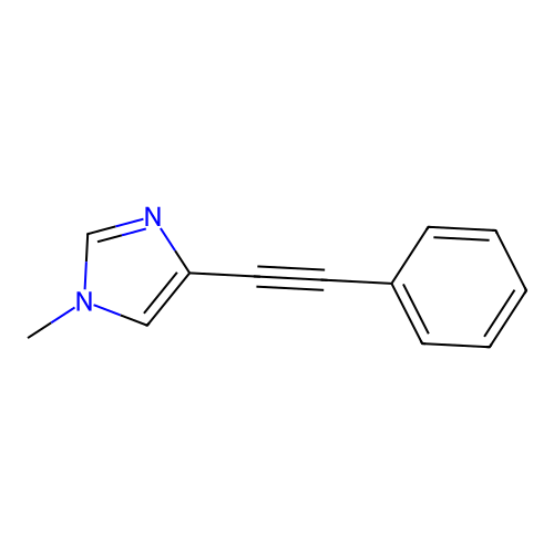 1-Methyl-4-(2-phenylethynyl)imidazole structure