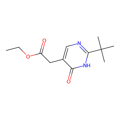 Ethyl (2-tert-butyl-4-hydroxy-5-pyrimidinyl)acetate structure