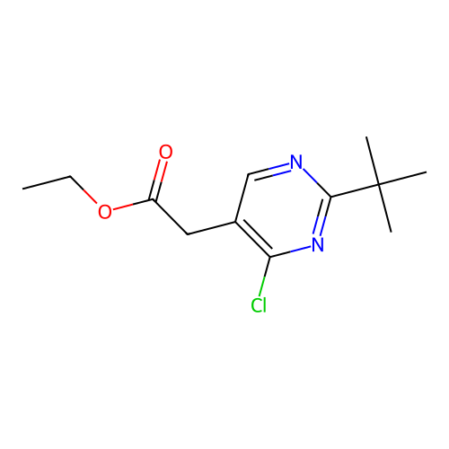 Ethyl (2-tert-butyl-4-chloro-5-pyrimidinyl)acetate structure