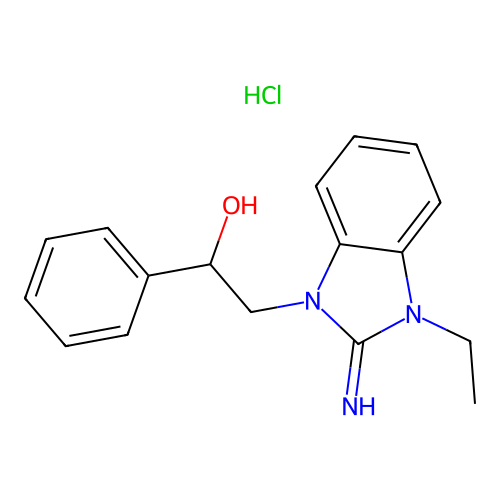 2-(3-Ethyl-2-imino-2,3-dihydro-benzoimidazol-1-yl)-1-phenyl-ethanol structure