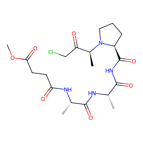Methoxysuccinyl-alanyl-alanyl-prolyl-alanine chloromethyl ketone structure