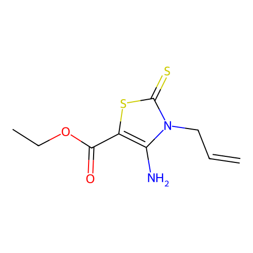 Ethyl 3-allyl-4-amino-2-thioxo-2,3-dihydro-1,3-thiazole-5-carboxylate structure