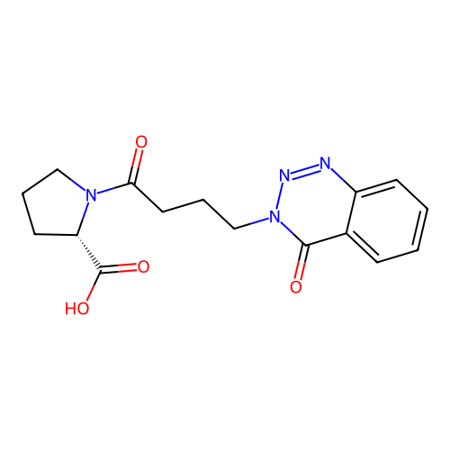 1-[4-(4-oxo-1,2,3-benzotriazin-3(4H)-yl)butanoyl]-L-proline structure