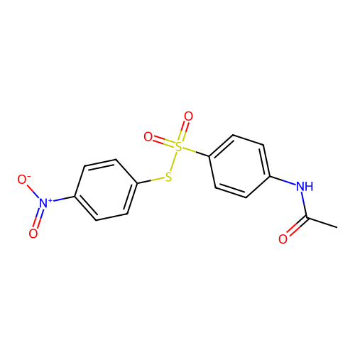 N-[4-(4-nitrophenyl)sulfanylsulfonylphenyl]acetamide structure