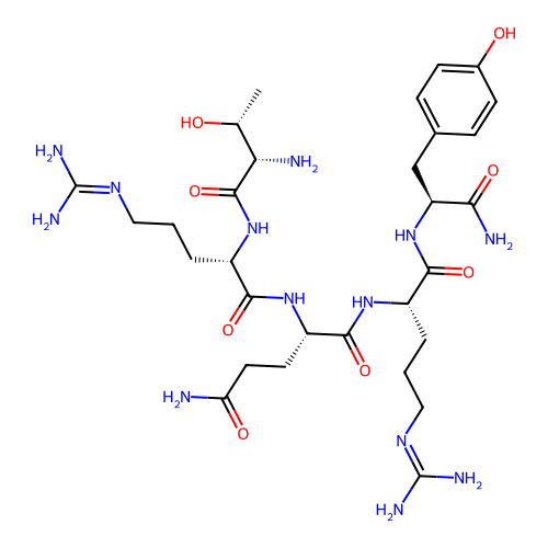 H-Thr-Arg-Gln-Arg-Tyr-NH2 structure